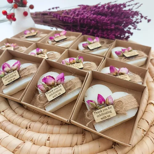 Miniatura 6 de Jabones en forma de corazón, paquete de 12 mini jabones perfumados hechos a mano para despedidas de soltera, fiestas de té, bodas, baby shower