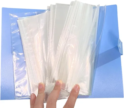 Miniatura 4 de Carpeta de ahorro de dinero, 50 páginas de fundas transparentes para billetes, soportes de billetes protector de dinero para billetes