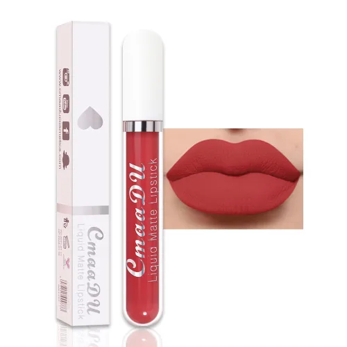 Miniatura 41 de evpct Juego de delineador de labios y lápiz labial metálico rosa claro, para mujeres, de larga duración, impermeable, 24 unidades, color rosa claro