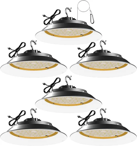 Miniatura 11 de Lightdot Smart 200W LED High Bay Light 30000lm UFO High Bay Shop Light, AC100-277V 5000K Luz de día con enchufe para granero/garaje de 22-32 pies