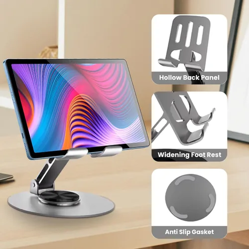Miniatura 5 de Soporte Universal de Metal para Celular, Soporte Ajustable de Ángulo Múltiple con Rotación de 360°, Antideslizante, Compatible con iPhone 17 16 Pro
