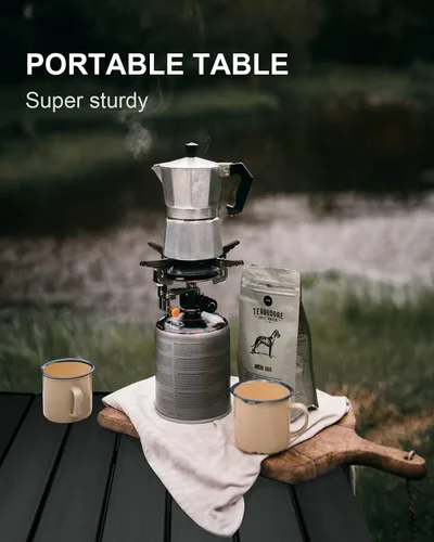 Miniatura 4 de MSSOHKAN Mesa de camping plegable portátil de aluminio ligero bolsa de transporte playa al aire libre senderismo picnic barbacoa cocina comedor
