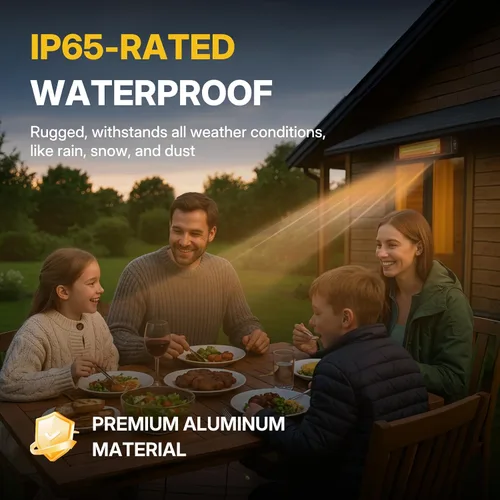 Miniatura 5 de Calentador eléctrico para exteriores de 1500 W, calentador de patio para uso en exteriores, calefacción silenciosa y específica, control inteligente