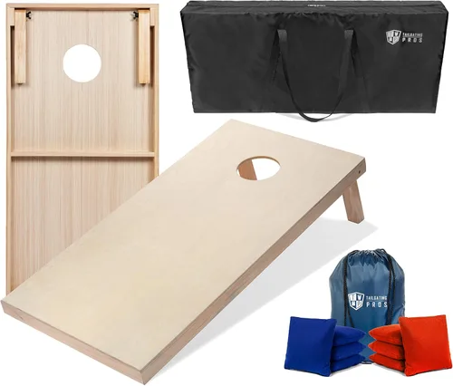 Miniatura 19 de Tailgating Pros Tablas para juego de cornhole - 4 x 2 pies y 3 x 2 pies. Juego de cornhole con estuche de transporte y juego de 8 bolsas de maíz