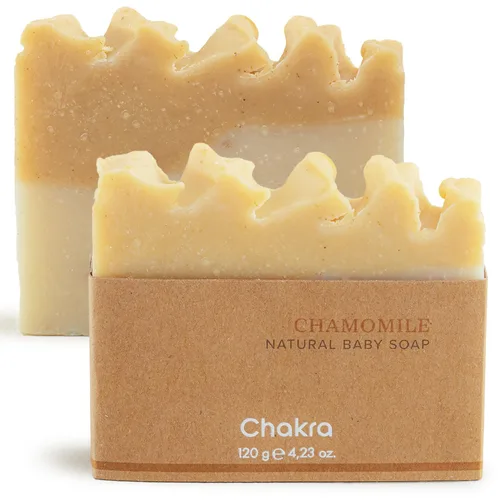Chakra Jabón de barra de manzanilla para bebé, sin parabenos ni aditivos, hecho a mano, para cara, cuerpo y manos, limpieza suave para el cuidado