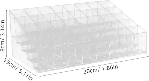 Miniatura 2 de Housoutil Multi-grid Lipstick Holder and Desktop Lipstick Rack 2pcs 40-slot Acrylic Makeup Organizer for Vanity and Cosmetic Storage at Home