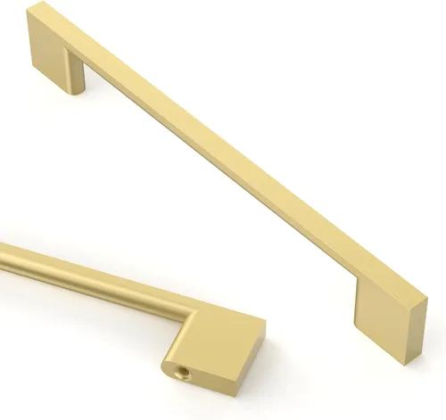 Miniatura 17 de Asidrama - Paquete de 10 manijas de gabinete de cocina de oro cepillado de 3 pulgadas (76mm), tiradores de gabinete, herrajes para gabinete