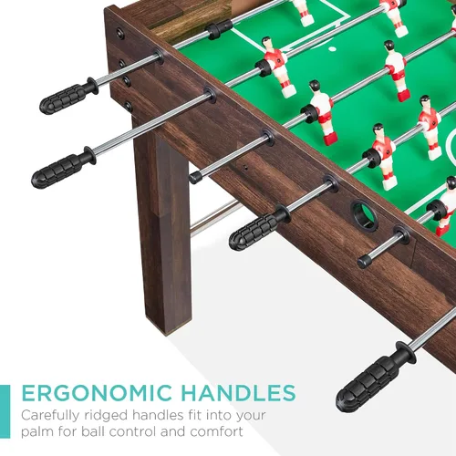 Miniatura 3 de Best Choice Products Mesa de futbolín para niños y adultos, mesa de juegos de fútbol con 2 bolas, 2 soportes para tazas, asas ergonómicas, barras
