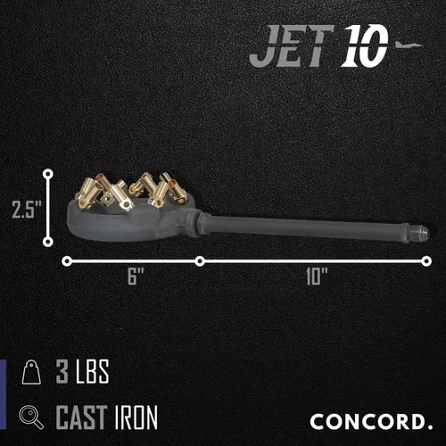 Miniatura 2 de CONCORD Quemador de chorro de hierro fundido de propano único para exteriores con puntas de llama de latón (JET 10)