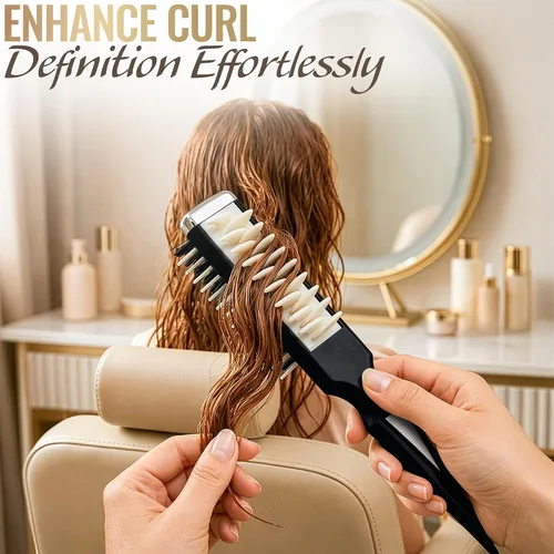 Miniatura 5 de Cepillo definidor de rizos – Peine de rizos que define con cepillo de doble cara para volumen y peinado con menos tirones – Diseñado para peinar
