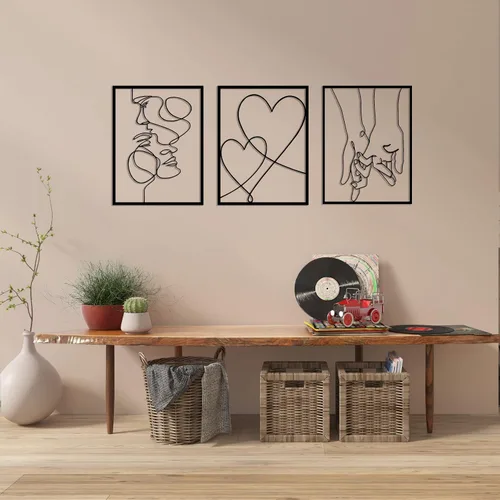Miniatura 4 de Tubibu Juego de 3 arte moderno de pared de metal, 100% metal, decoración de pared metálica, para colgar en la pared para sala de estar, dormitorio