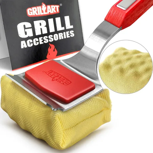 GRILLART Cepillo para parrilla sin cerdas. Cabezal de limpieza reemplazable SteamWizards para barbacoa, herramienta raspadora única de ajuste