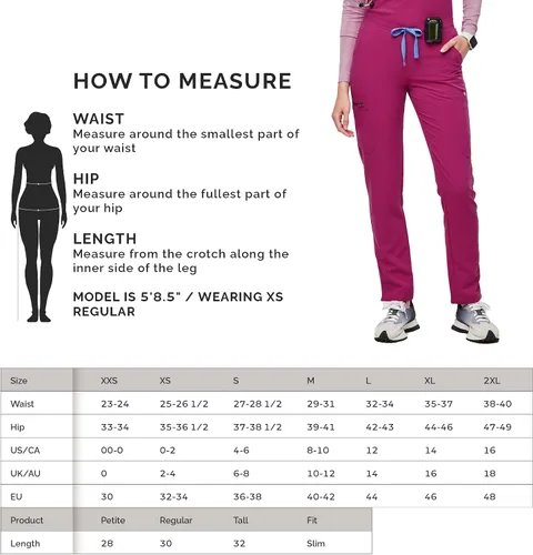 Miniatura 6 de FIGS YOLA - Pantalones médicos ajustados para mujer, ajuste delgado, pierna recta, 11 bolsillos, elásticos en 4 direcciones, pantalones quirúrgicos