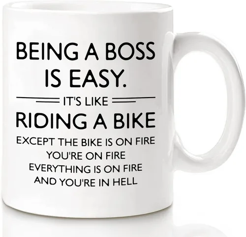 Shqiueos Taza divertida de regalo para hombres y mujeres, de 11 onzas, regalo de humor de oficina para jefe, gerente, director, compañeros de