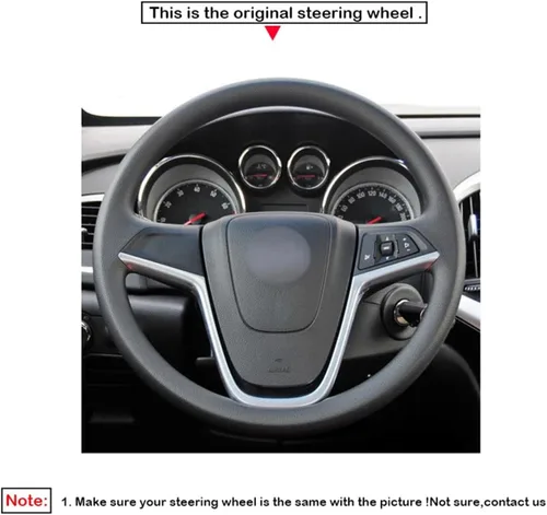Miniatura 3 de Fit for Vauxhall Zafira (C) 2011-2016,Car Steering Wheel Cover,Car Black Steering Wheel Cover,Car Hand-Sewn Steering Wheel Cover