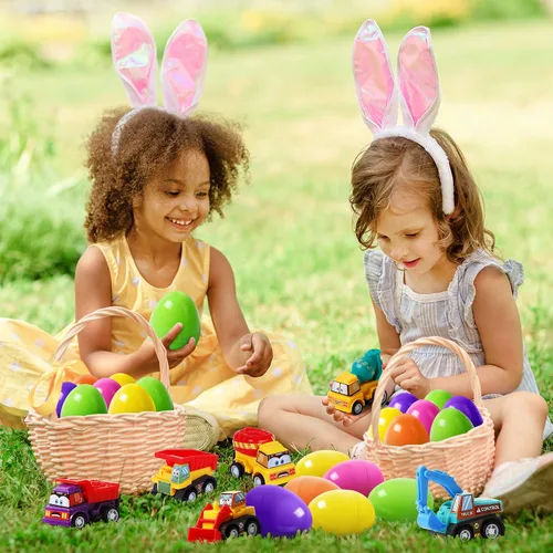 Miniatura 6 de ZenBombs Huevos de Pascua con autos en el interior – 12 huevos de Pascua precargados con autos de juguete de tracción – Relleno de cesta de Pascua