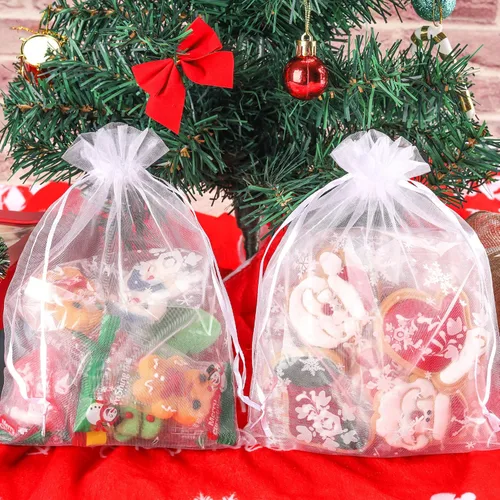 Miniatura 2 de YunKo - 50 bolsas de organza con cordón de 6 x 9 pulgadas, bolsas de malla para joyas, regalos, bolsas de protección para frutas, bolsa de regalo