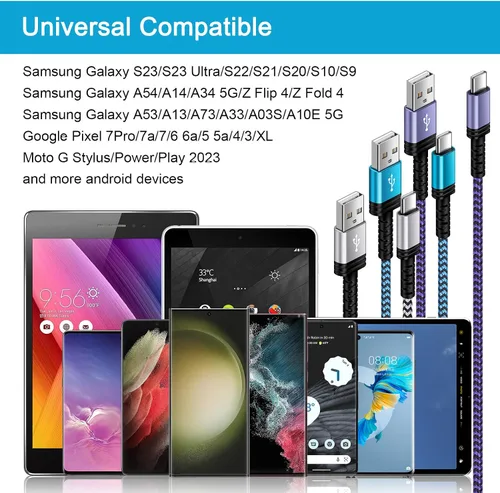 Miniatura 7 de Cable de carga rápida Samsung de 10 pies para Google Pixel 10/10 Pro/10 Pro XL/9a/9 Pro XL Fold/7a/6a/8Pro/8/8a/5/4, Samsung Galaxy S25, cable USB