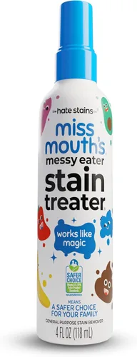 Miss Mouth's Messy Eater Spray para tratar manchas – Removedor de manchas de 4 onzas – Productos esenciales para recién nacidos y bebés – Sin