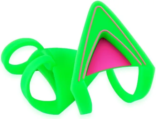 Miniatura 2 de Orejas de silicona que brillan en la oscuridad, encantadoras orejas de gato fluorescentes compatibles con auriculares Verde