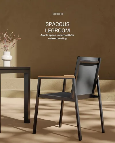 Miniatura 5 de Mesa de comedor expandible de aluminio para patio al aire libre para 4-8 personas, mesa rectangular para todo tipo de clima (48"-79") con rieles