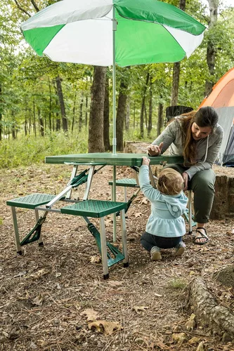 Miniatura 7 de Stansport Combo de mesa de picnic y paraguas - Verde