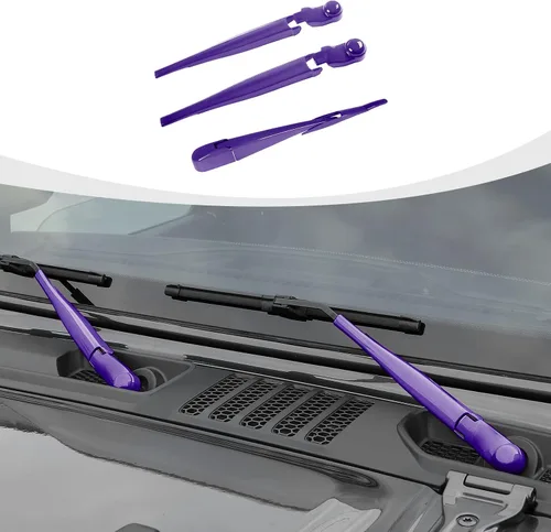Miniatura 19 de RAZPOY JK Limpiaparabrisas frontal y trasero, 3 piezas, compatible con Jeep Wrangler JK JKU 2007-2017, azul