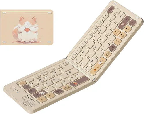 Miniatura 12 de Teclado y Ratón Inalámbricos Lindo Teclado y Ratón Coloridos con Teclado de Máquina de Escribir Retro Inalámbrico de 2.4GHz Suspensión
