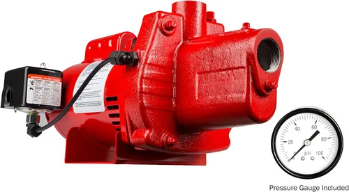 Miniatura 9 de Bomba de chorro Red Lion RJS-50-PREM para pozos poco profundos, de hierro fundido, Rojo, 602207
