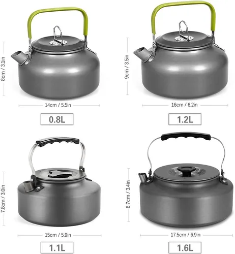 Miniatura 7 de Docooler - Hervidor de agua portátil ultraligero de 0.8 litros para exteriores, senderismo, camping, picnic, tetera, cafetera, compacta