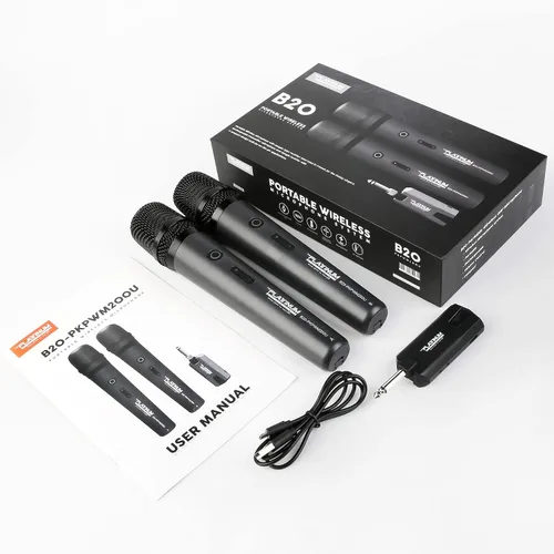 Miniatura 4 de El micrófono inalámbrico platino para entrada de micrófono UHF Metal Dynamic Handheld Micrófono multiusos con receptor recargable Rango de 160 pies