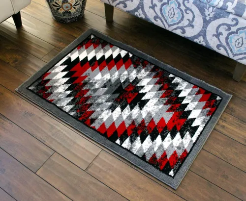 Miniatura 14 de Masada Rugs, Stephanie Collection - Alfombra de área del suroeste de nativos americanos, diseño envejecido 1106 turquesa, gris, blanco y negro