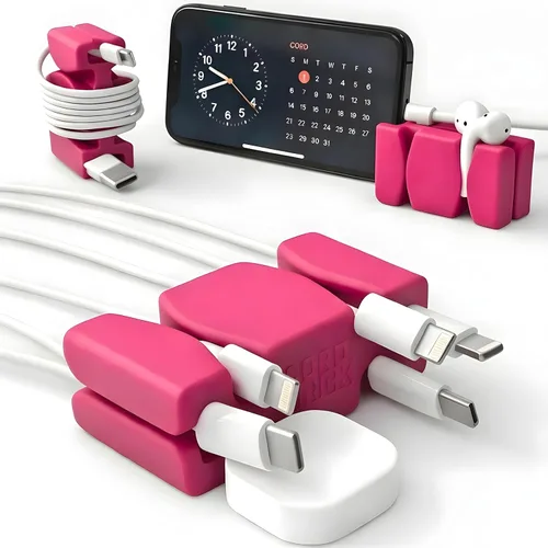 Miniatura 16 de CordBrick Soporte de cable ponderado de silicona y acero para mesita de noche. Organizador de cargador de teléfono de viaje. Accesorio útil