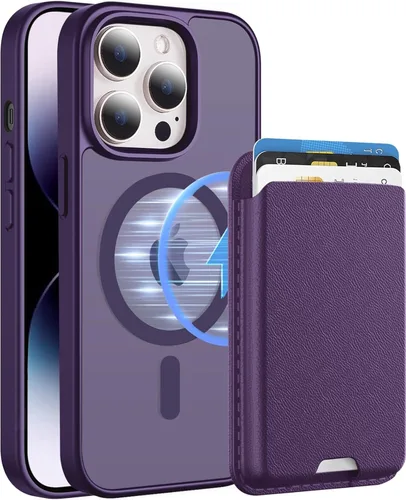 Miniatura 39 de Funda magnética para iPhone 12 Pro Max, cartera magnética desmontable con soporte para tarjetas, [compatible con MagSafe] grado militar, a prueba