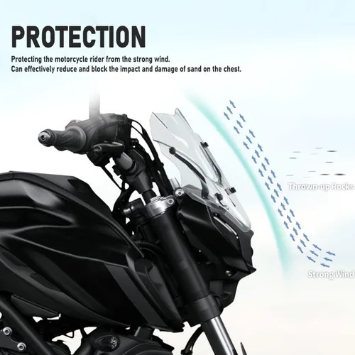 Miniatura 4 de Parabrisas de motocicleta Pare-Brise Protector con soporte carenado delantero para MT07 FZ07 MT FZ 07 MT-07 MT-07 FZ-07 FZ-07 Accesorios 2021 2022