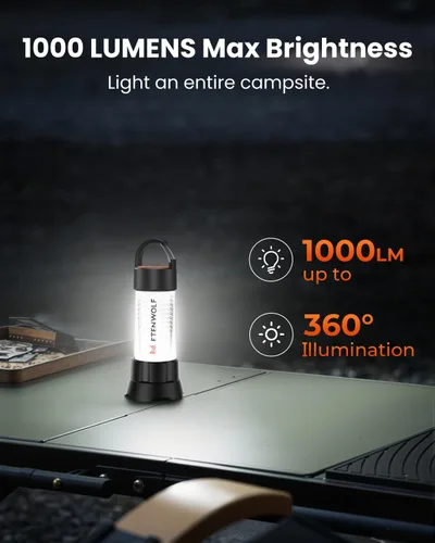 Miniatura 3 de ETENWOLF Linterna de campamento ultra brillante, mini linterna LED de 1000 lúmenes, linterna recargable de 5000 mAh con 6 modos, luz portátil