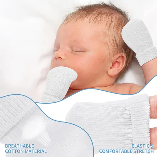 Miniatura 3 de 12 pares de manoplas prematuros para niñas y niños prematuros, guantes prematuros para recién nacidos y niños pequeños