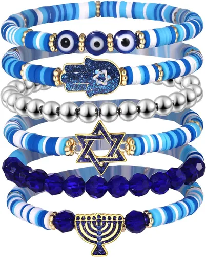 Miniatura 129 de Surfer Heishi - Pulseras apilables para mujer, apilables, de vinilo arcoíris, disco de arcilla, pulseras elásticas para la amistad, joyería bohemia
