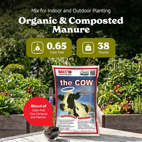 Miniatura 2 de Michigan Peat Baccto - Compost hortícola y estiércol para modificación del suelo, cuidado del césped, camas de huerto y más, bolsa de 40 cuartos