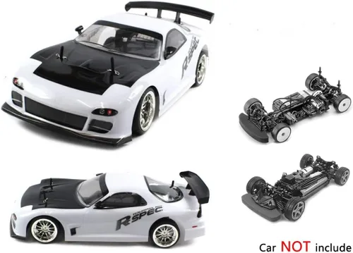 Miniatura 5 de Carrocería de auto de competición de drift pintada a escala 1/10, de 7.5 pulgadas de ancho (190 mm), con accesorios de espejos retrovisores