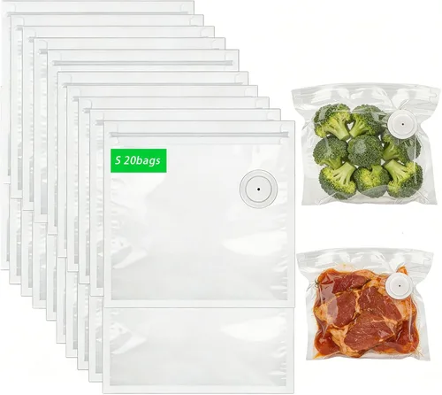 Miniatura 10 de MOMODA Sous Vide - Juego de 30 bolsas de cocina, bolsas reutilizables sin BPA con válvula de aire para cocinas Joule y Anova, bolsas