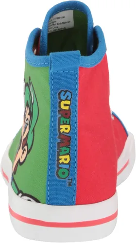 Miniatura 3 de SUPER MARIO Brothers Mario Luigi Nintendo - Zapatos deportivos de caña alta y con cordones para niños pequeños talla 7 a 12