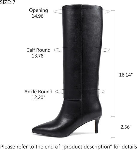 Miniatura 32 de wetkiss Botas altas hasta la rodilla para mujer, con tacón de gatito y diseño de punta puntiaguda, clásicas y sexys