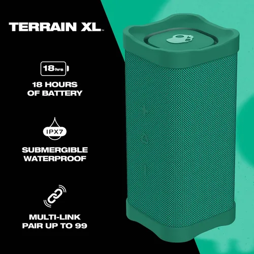 Miniatura 2 de Skullcandy Terrain XL - Altavoz Bluetooth Inalámbrico IPX7, Altavoz Portátil Impermeable, Batería de 18 Horas, Correa de Muñeca de Nylon, Estéreo