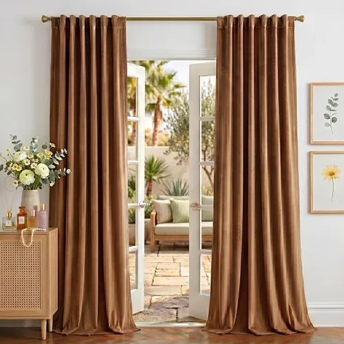 Miniatura 10 de NICETOWN Cortinas de terciopelo blanco marfil de 10 pies de largo para techos altos, cortinas extralargas con aislamiento térmico para ventanas
