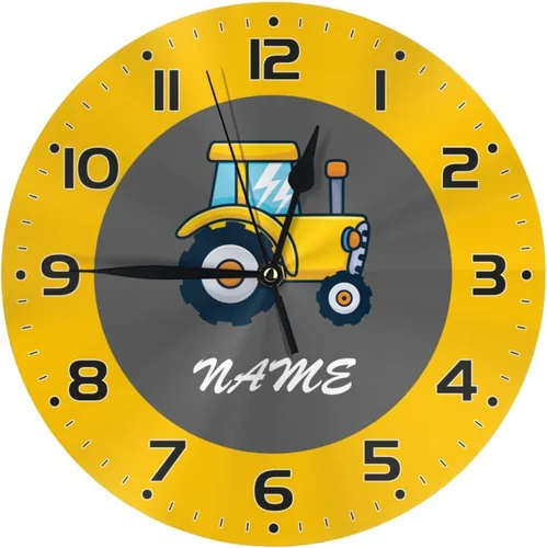 Miniatura 15 de Reloj de pared personalizado con diseño de unicornio y rosa con purpurina para habitación de los niños, reloj de pared personalizado con nombre