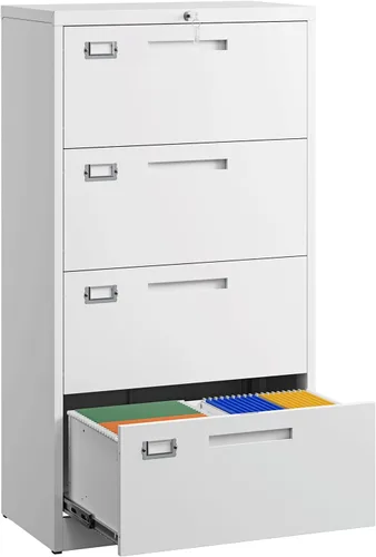 Miniatura 14 de Letaya Archivador de 2 cajones con cerradura, archivador lateral de metal para oficina en casa, tamaño carta/legal/A4