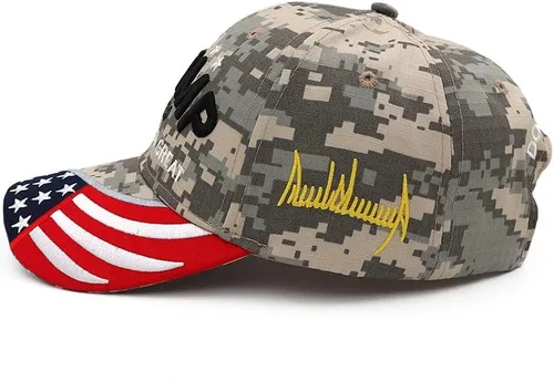 Miniatura 3 de Gorra de béisbol ajustable Trump 2024 Keep America Great Take America Back con bordado de bandera de Estados Unidos