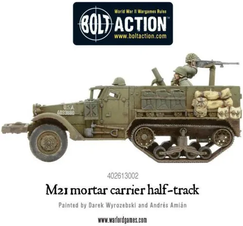 Miniatura 2 de Warlord Bolt Action M21 - Transportador de mortero de media pista 1:56 WWII Wargaming, kit de plástico modelo 402613002, pequeño
