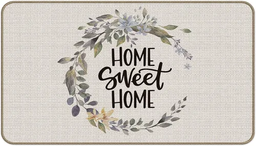 Home Sweet Home Felpudo – Tapete antideslizante de bienvenida de 17 x 30 pulgadas para entrada interior, tapete de bienvenida al aire libre, tapete